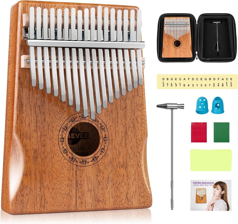 Shaevle Kalimba 17 Keys Thumb Piano, Mbira Finger Piano with Carrying Case, Tune Hammer, Songbook - Musical Instruments Gift for Kids Adult Beginners - Image 1
